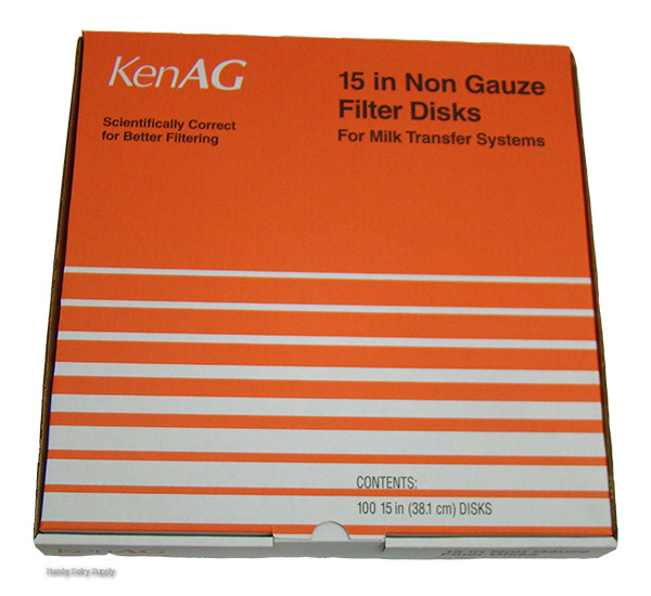15 inch KenAg Milk filter disks (100) Orange Box 4999-1041-022
