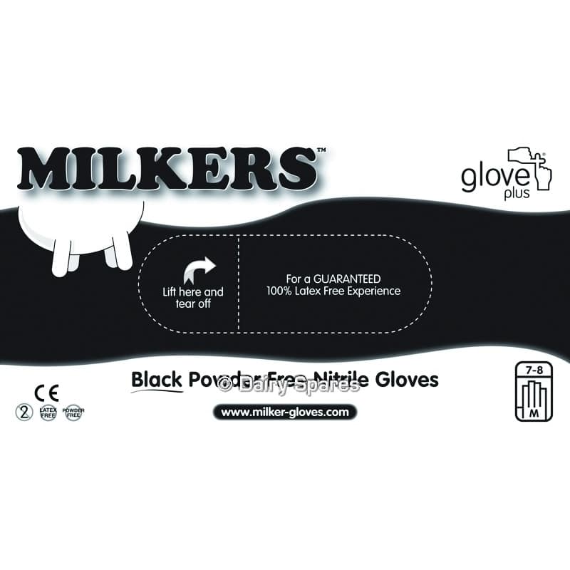 Milkers black nitrile gloves box 100 BOX 100