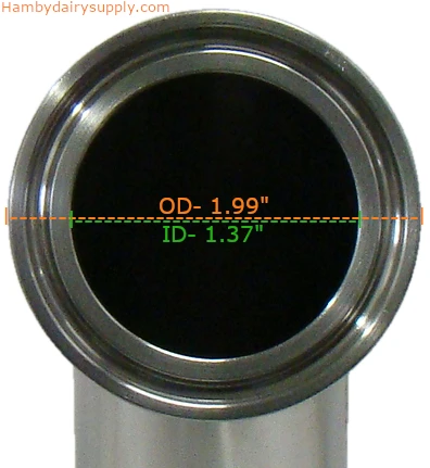 1.5 inch Stainless Steel 45 elbow - clamp x weld 4999-1000-821