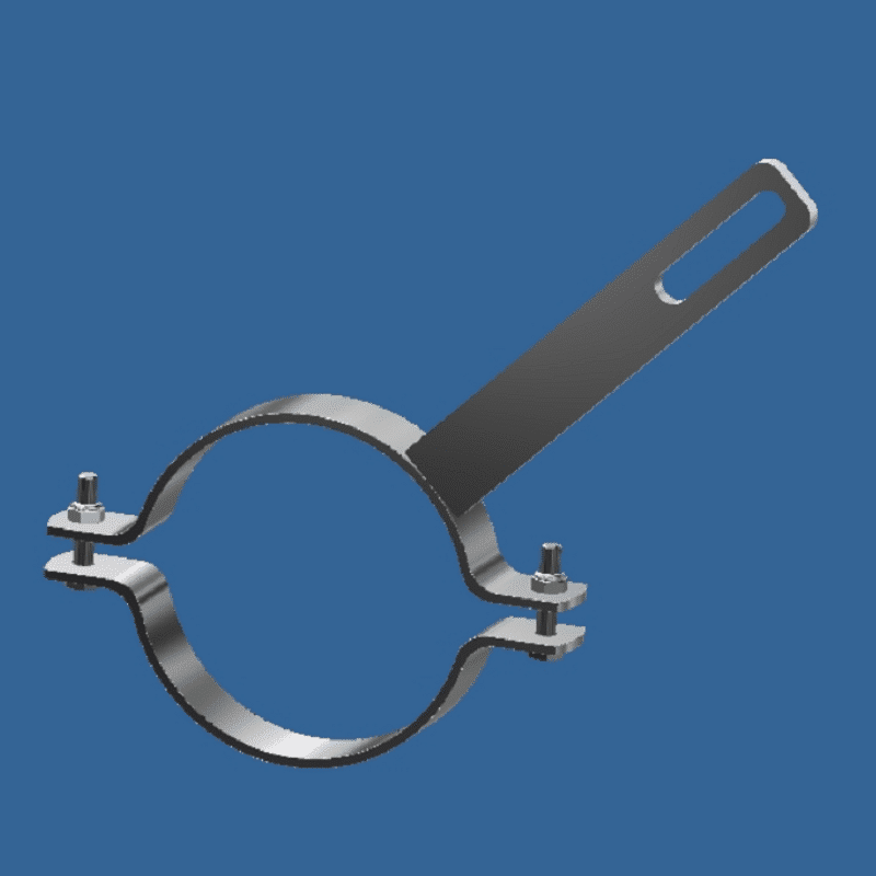 Dairymaster milk meter stainless steel line support bracket (4″)