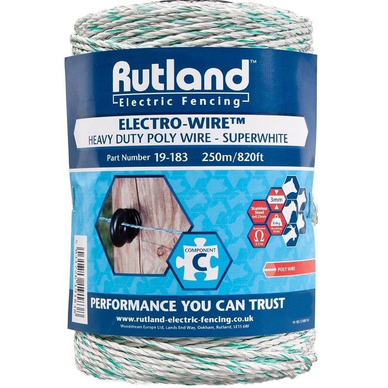 Rutland superwhite maxi electro-wire 250m 486183R