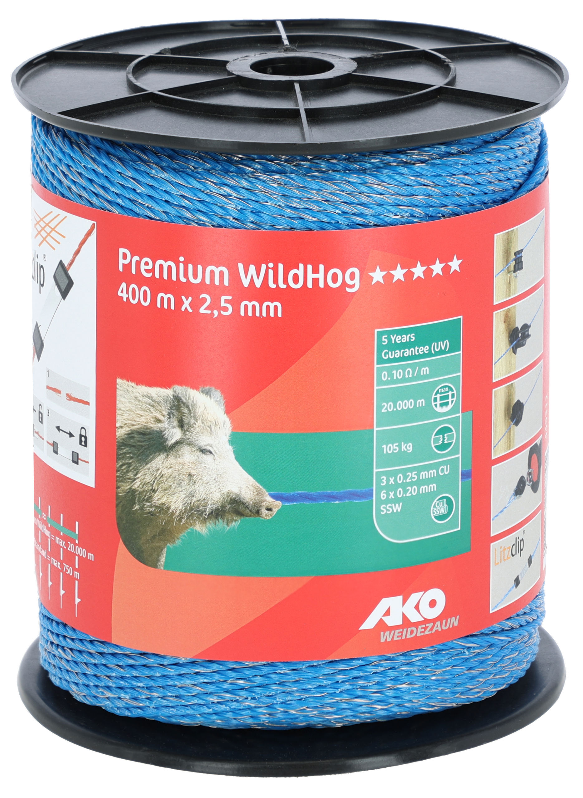 Weidezaunlitze Premium WildHog | 400 Meter