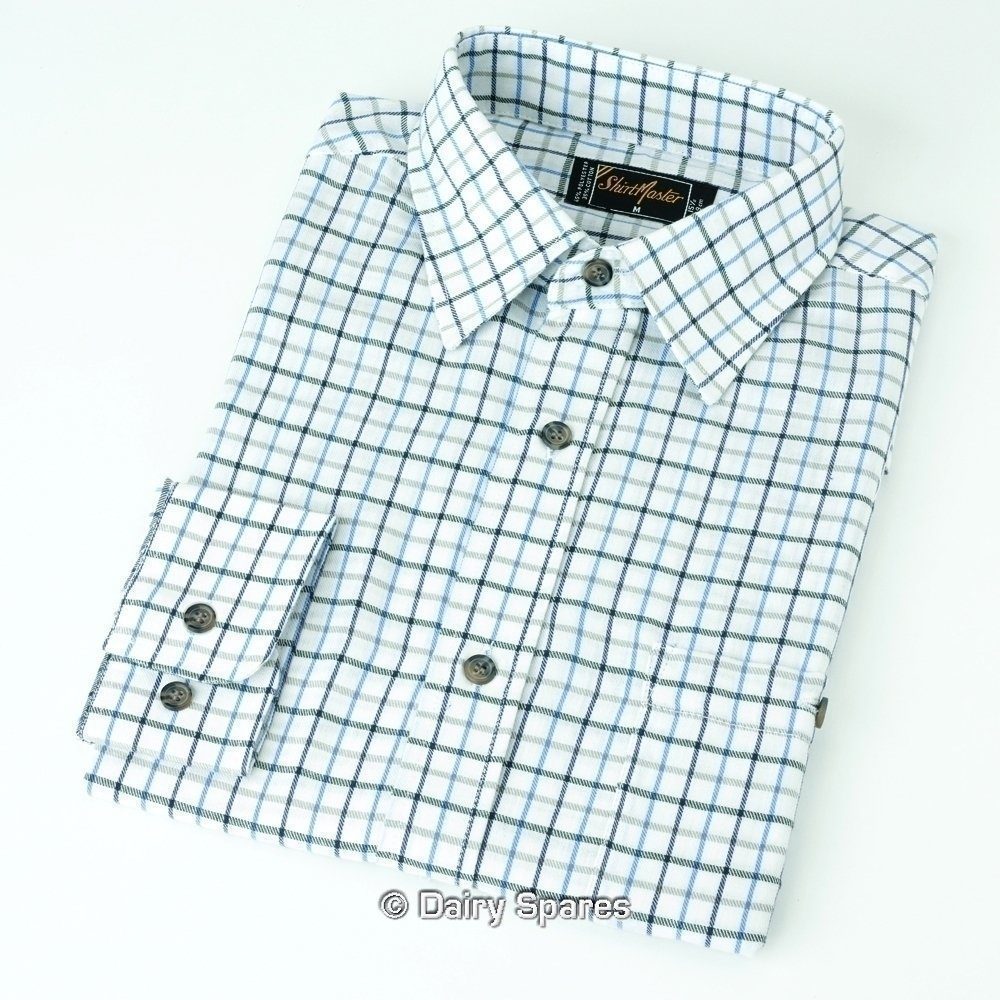 Shirtmaster Tattersall Polycotton Long Sleeved Shirt Blue – SMT033X SMT033X