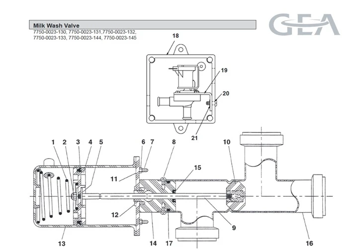 Body for 2 inch Milk Wash Valve #14 only - GEA Surge 7750-0023-059
