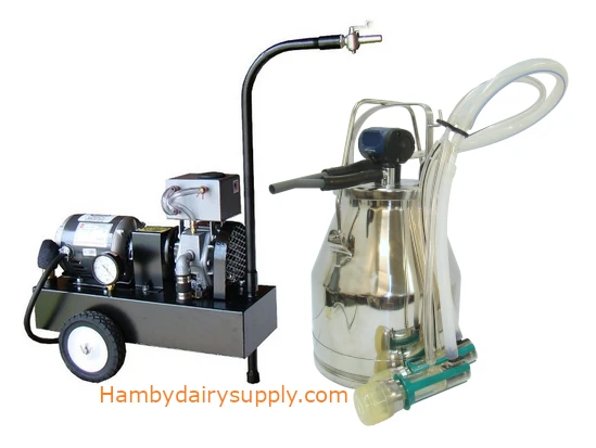 1 Goat Full Size GEA Top Flow Z Portable Bucket Milker Complete - SS Bucket