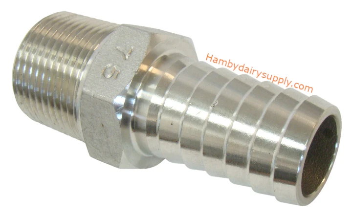 SS Hose Fitting 3/4 barb x 3/4 NPT