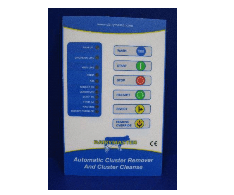 Dairymaster ACR clustercleanse controller enclosure label CR359