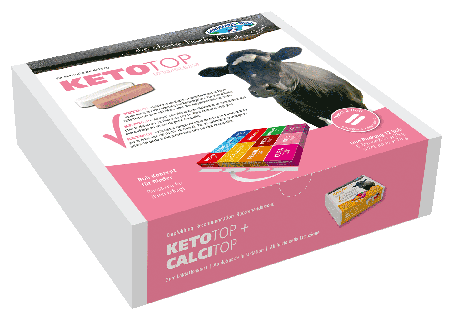 Landmans Best Ketotop Ketose Bolus 12 (6x75g + 6x70g) E282