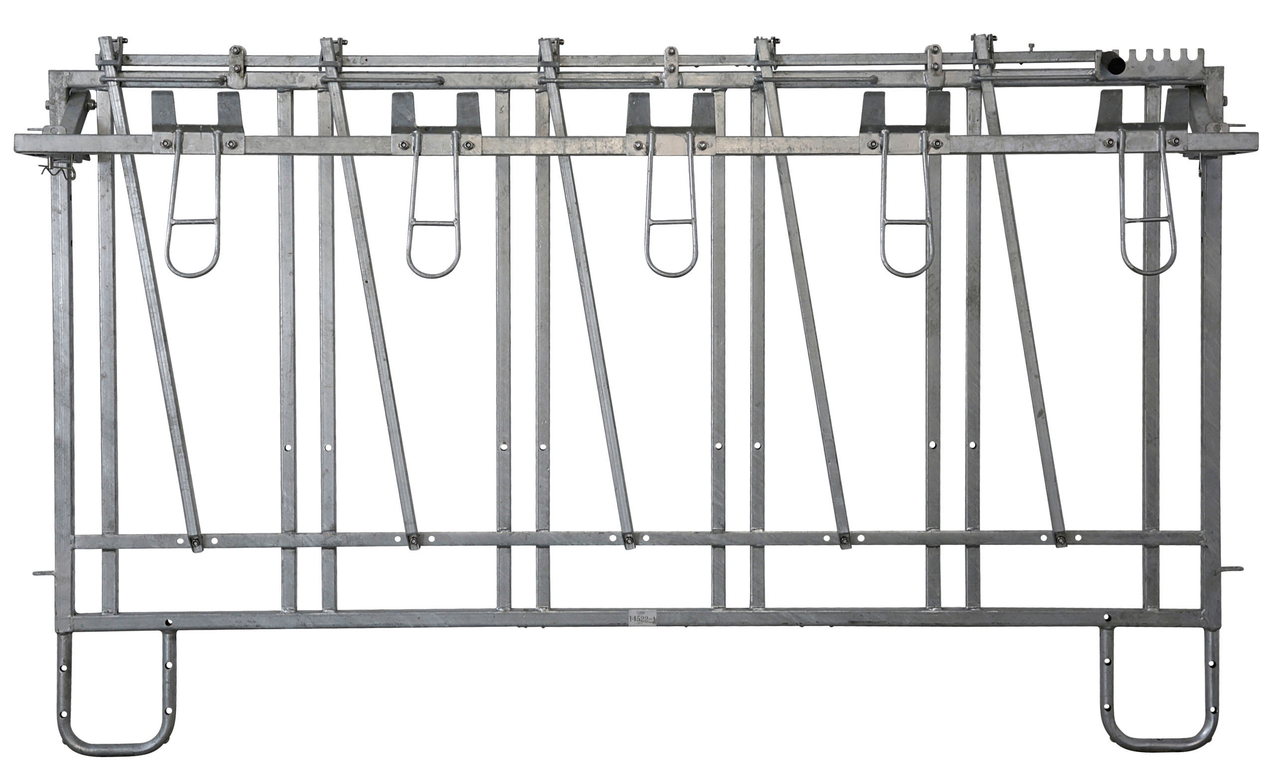 Fressgitter 5 Plätze mit Troghalter für modulare Zaunaufstallung