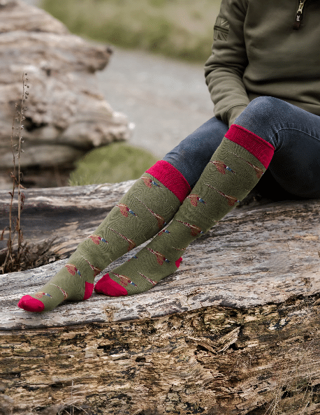 Country Moos Pheasant Extra Long Socks