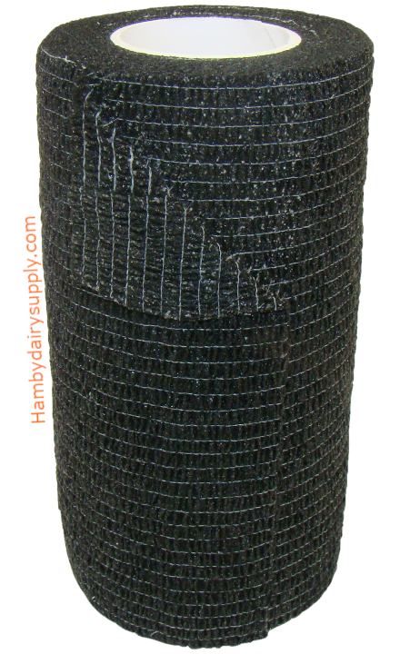 Black- Cohesive Flexible Bandage 4 inch x 5 yards stretched