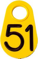 YELLOW NECK TAG - NUMBERED