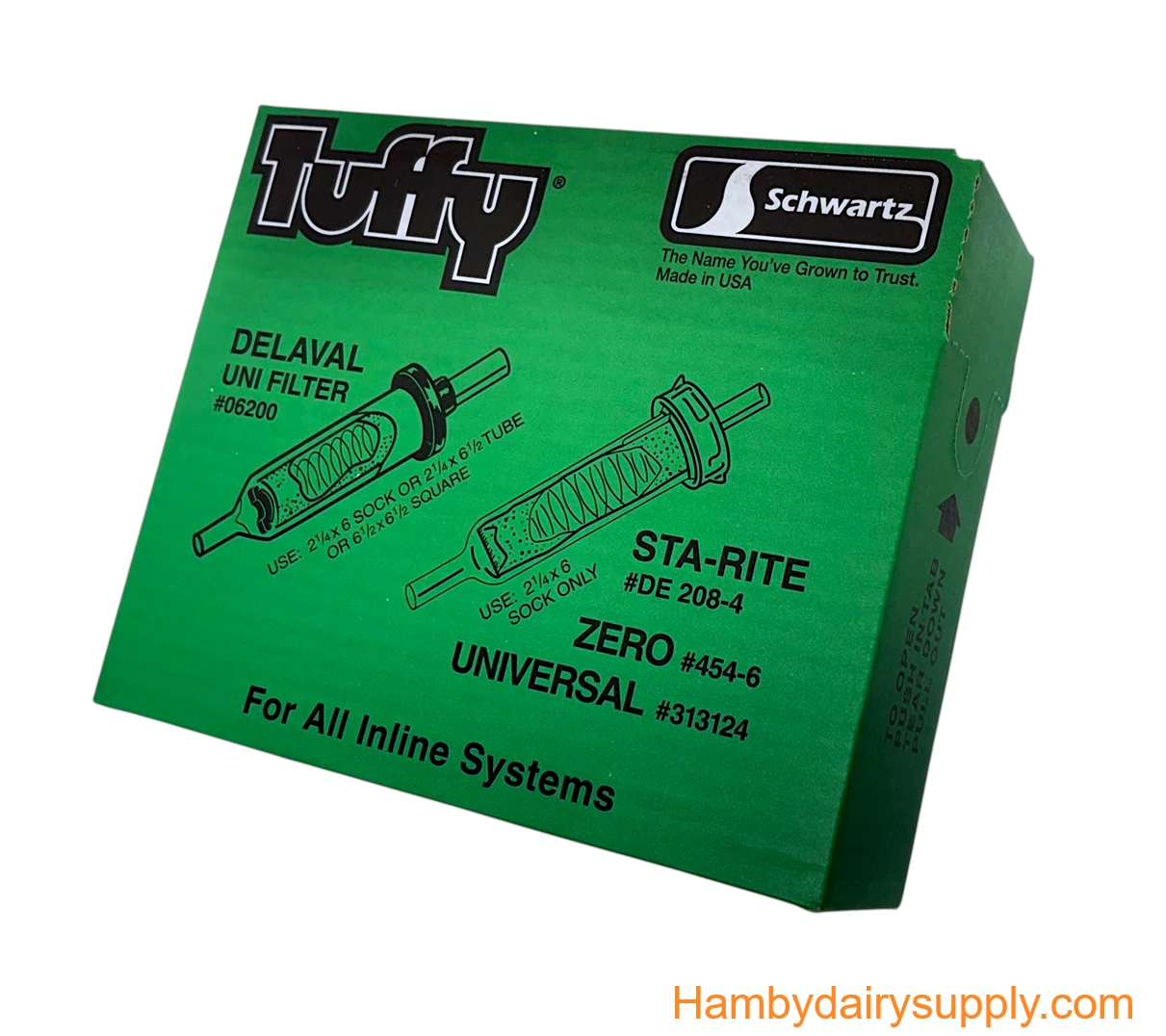 2 1/4 x 6 TUFFY® Milk Filter Socks (100) 4999-1041-100