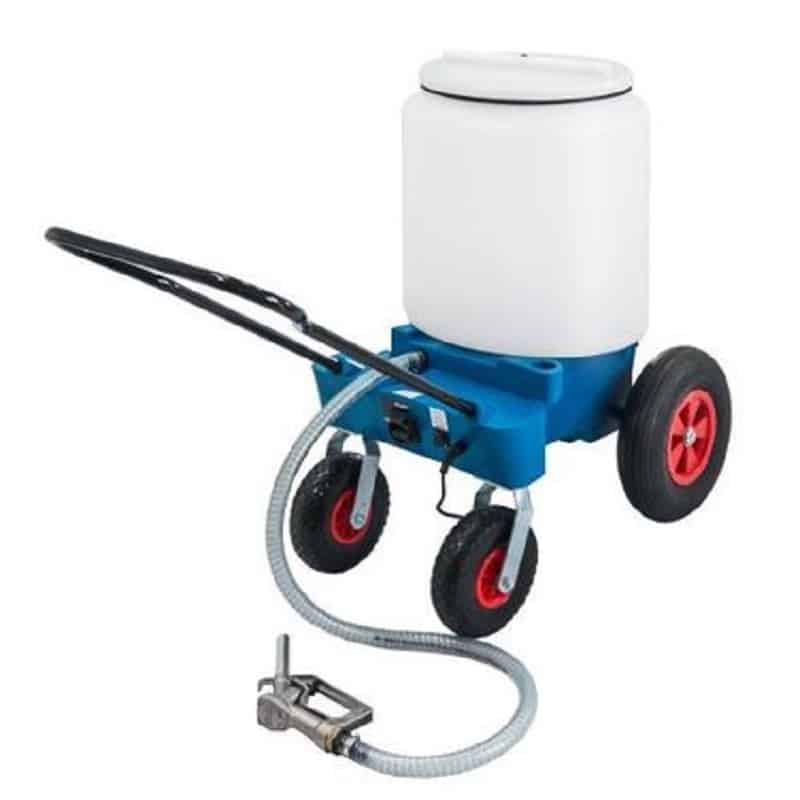 Wydale 110ltr 4 wheel electric milk mixer and pump MKM10P