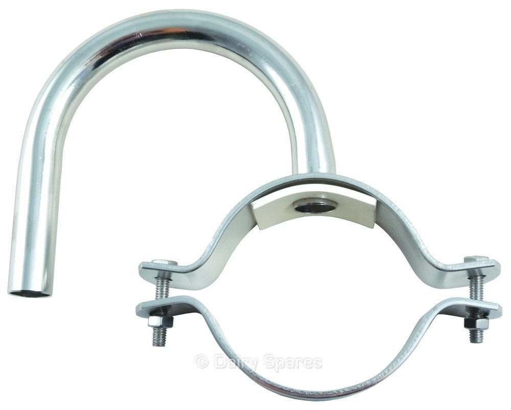 Stainless Steel Milk Line Entry Hose Saddle Type 180° Swan Neck Nipple – 78875