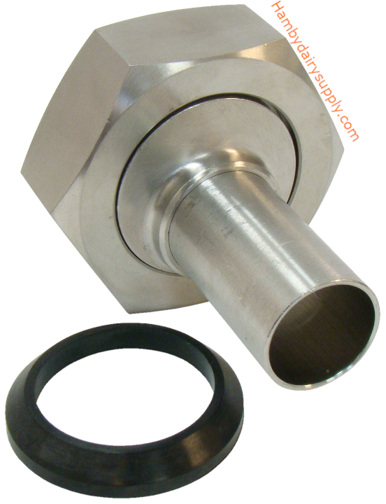 Male Bevel Seat x Hose adaptor - 1.5 x 1 inch Nut included