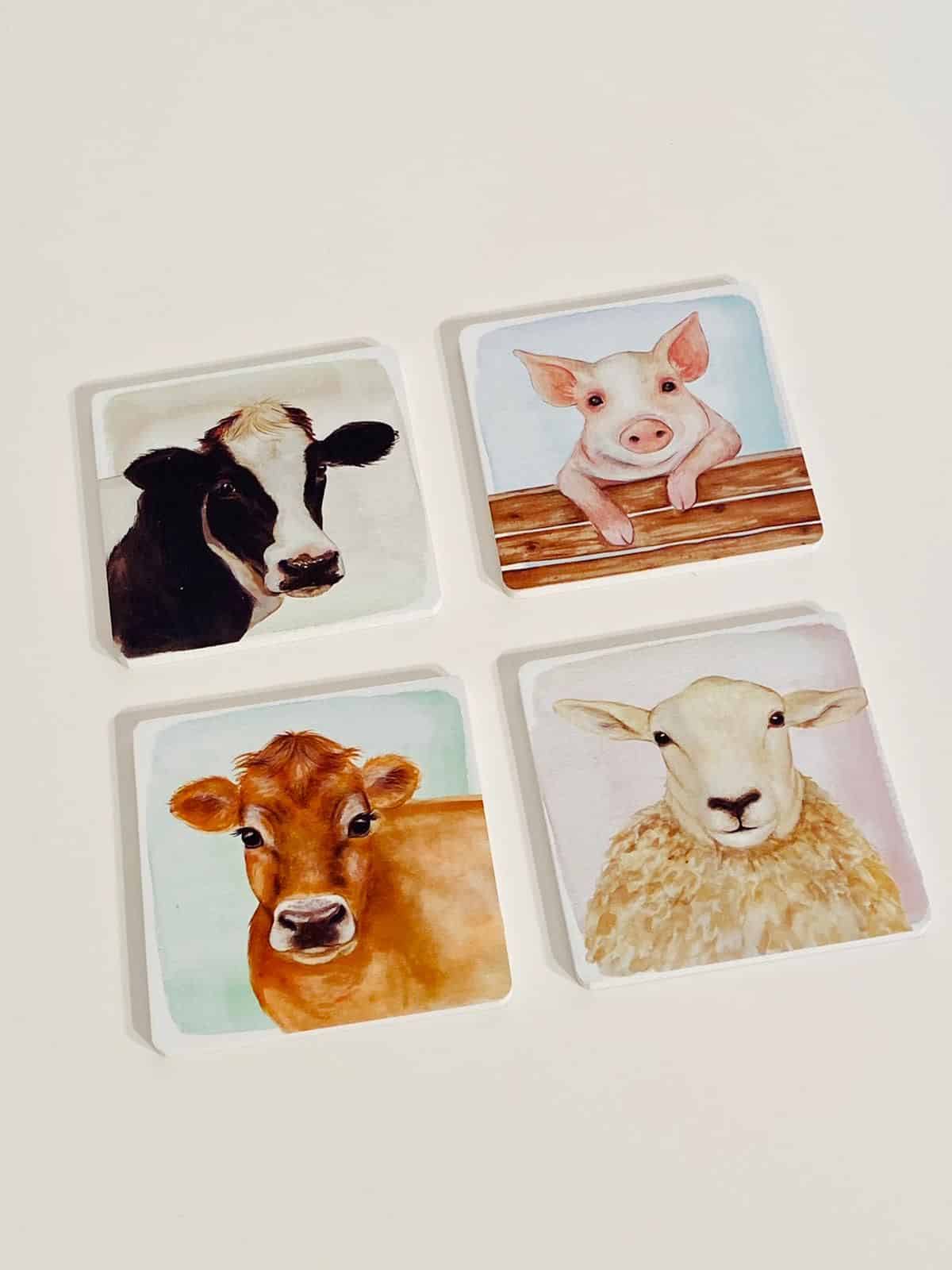 Farm Coaster Set of 4 8FL532
