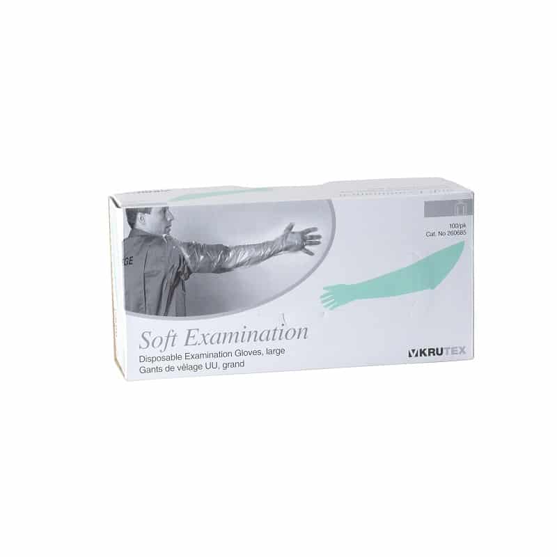 Armlength vet gloves green – box 100