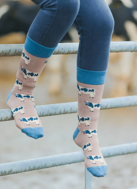 Country Moos Belgium Blue Crew Socks