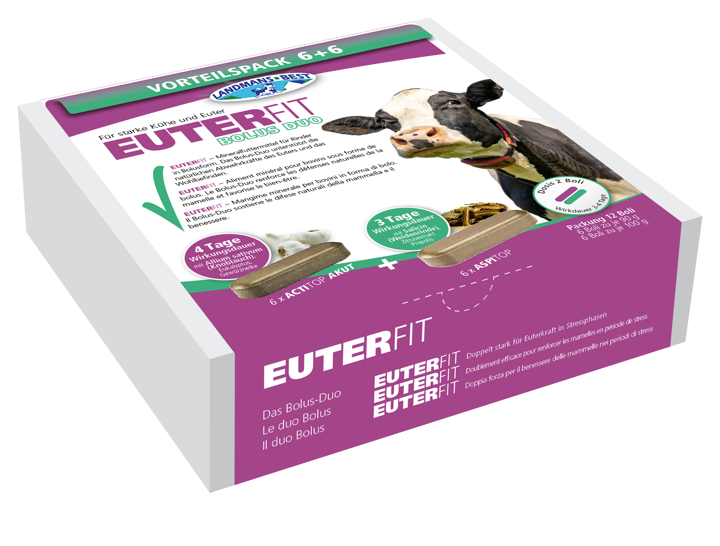 Landmans Best Euterfit Bolus Duo (6 x Actitop Akut 90g + 6 x Aspitop 100g)