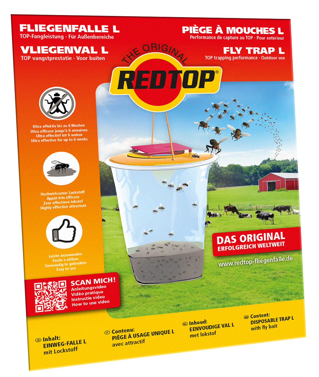 REDTOP® Fliegenfalle "Einweg", 3 Liter