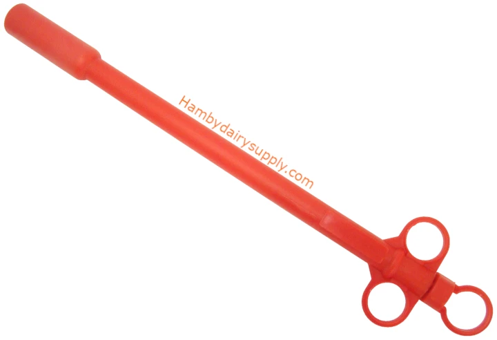 Medium Red Plastic Bolus Balling Gun for calves, goats and sheep TA777