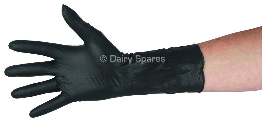Milkers™ 300 Nitrile Long Cuff Glove Black Powder Free (50Pk) – GL49X GL49X