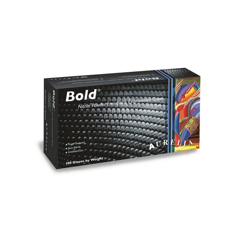 Aurelia bold black nitrile powder free gloves- box 100 2294F