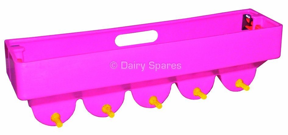 Milk Bar™ 5 Compartment Lamb/Kid Feeder c/w Ezi-Lock Hooks, Yellow Teats – MB39Y MB39Y
