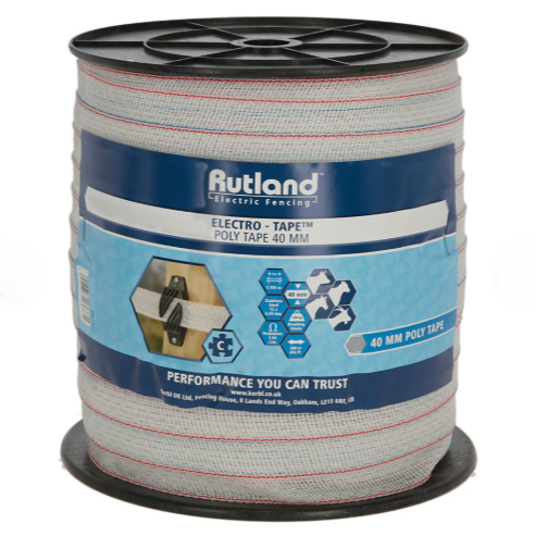 Rutland White Electro-Tape 40mm x 200m
