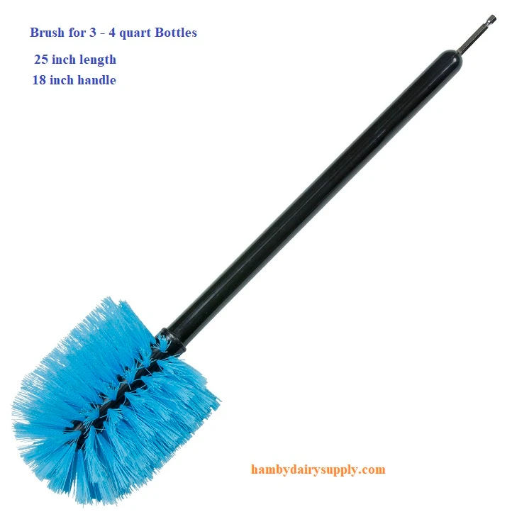 Blue Nursing Bottle Brush for 3 - 4 quart calf bottles for cordless drill - imported RB7767