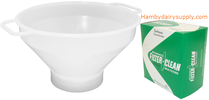 Small Plastic Milk Strainer Kit - with 100 milk filters included C-100551