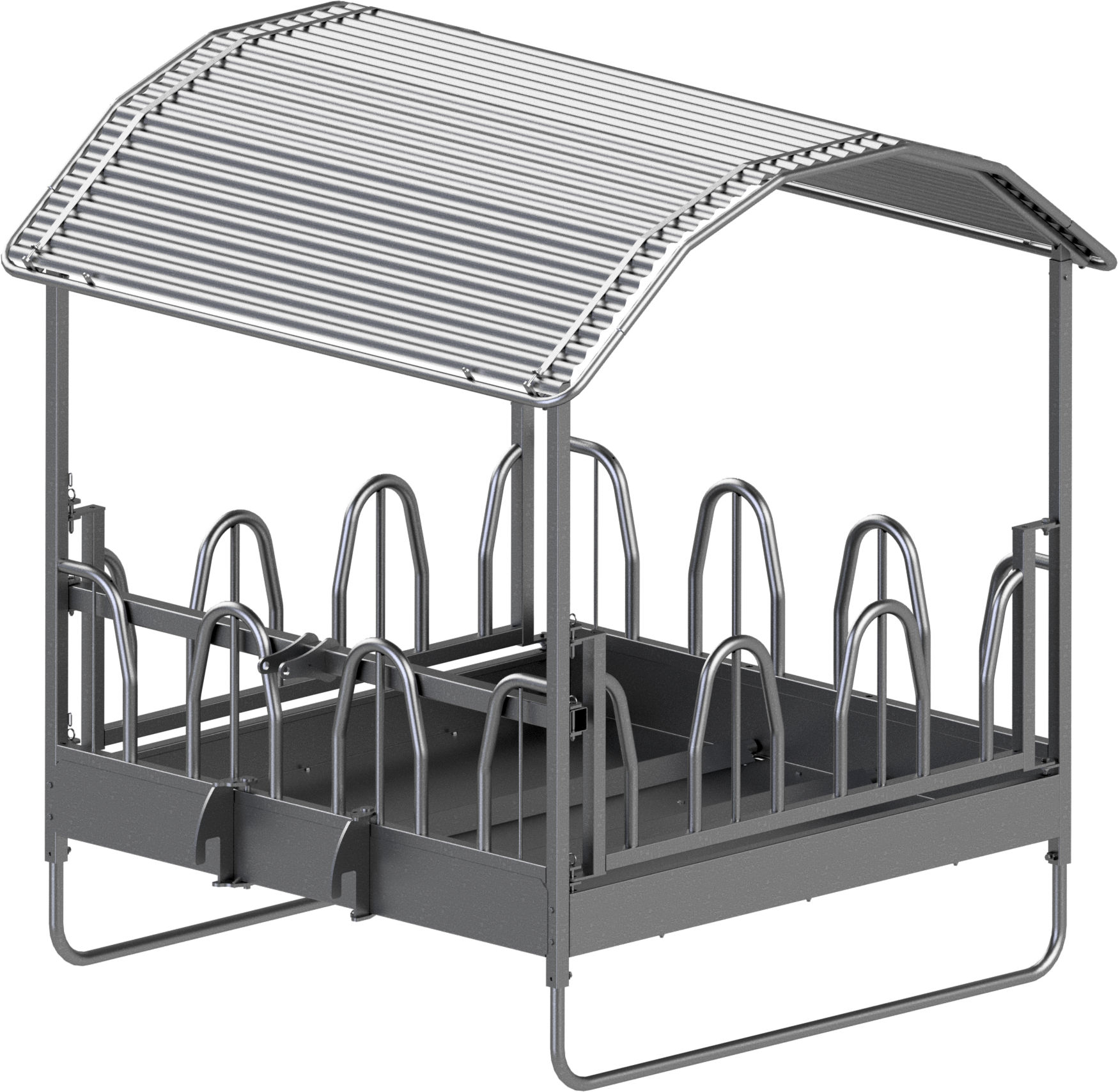Viereckraufe Standard mit Palisadenfressgitter