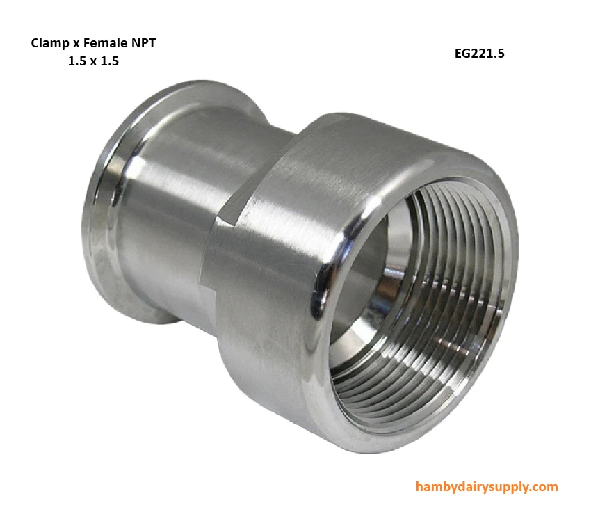 Sale! Clamp x Female NPT 1.5 x 1.5 Stainless Steel Adapter - HD for wrench FNPT 4999-1000-911