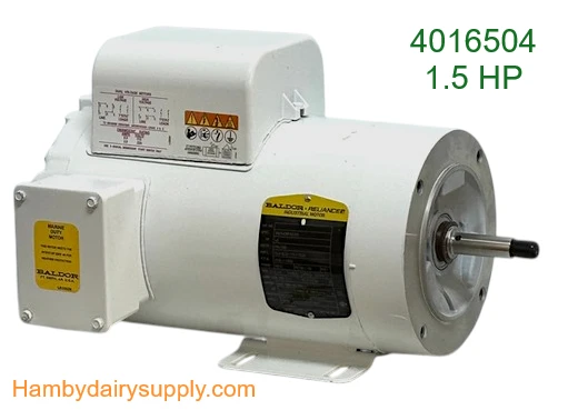 1.5 HP Milk Tank Washer Motor for Bou-Matic - Threaded Shaft TEFC 3450