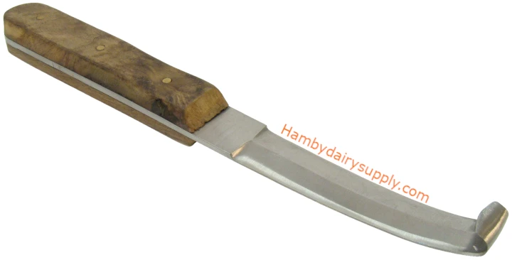 Hoof Knife with wood handle - Double Sided
