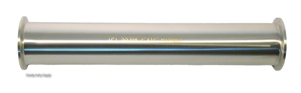 2.0 inch Clamp x Clamp Stainless tubing 12 inch length