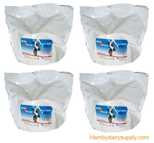 Case of 4 refill bags - Milk Check Teat Wipes - Limit 1 case*