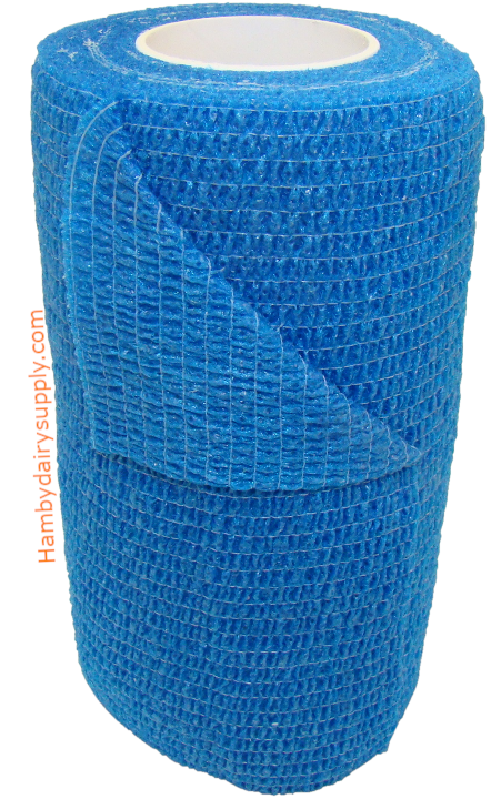 Blue- Cohesive Flexible Bandage 4 inch x 5 yards stretched