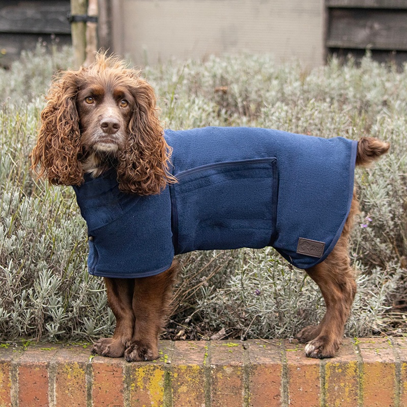 Benji & Flo Classic Drying Dog Robe Navy BAF0201