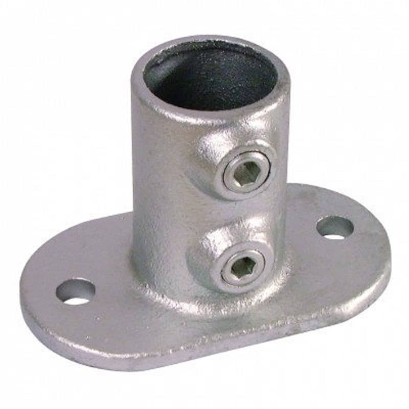 Galvanised key clamp tubular floor base (various sizes) TA127