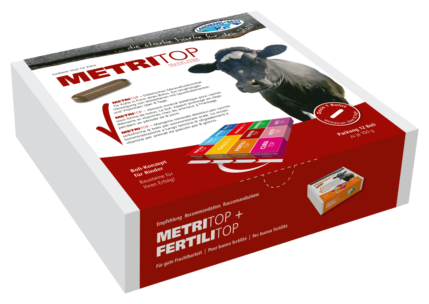 Landmans Best Metritop Gebärmutter Bolus 12 x 100 g IU 750