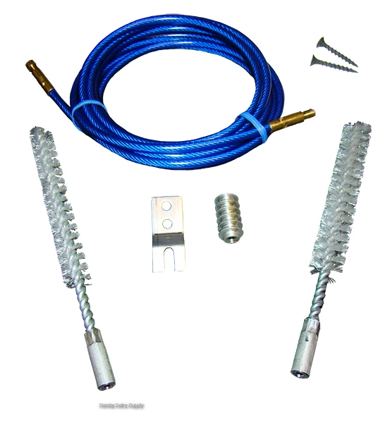 Cable Hose cleaning Kit for 1/2 ID vacuum and 5/8 ID milk hoses