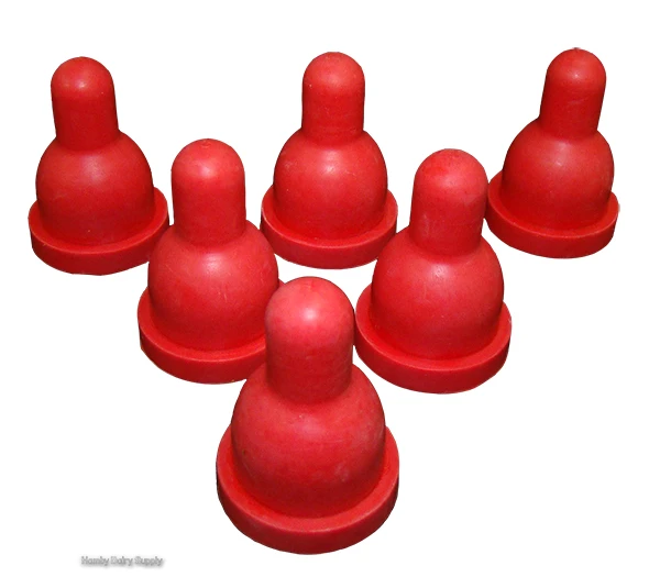 6 pack of RED replacement nipples for 2 sided European Kid & Lamb Feeder