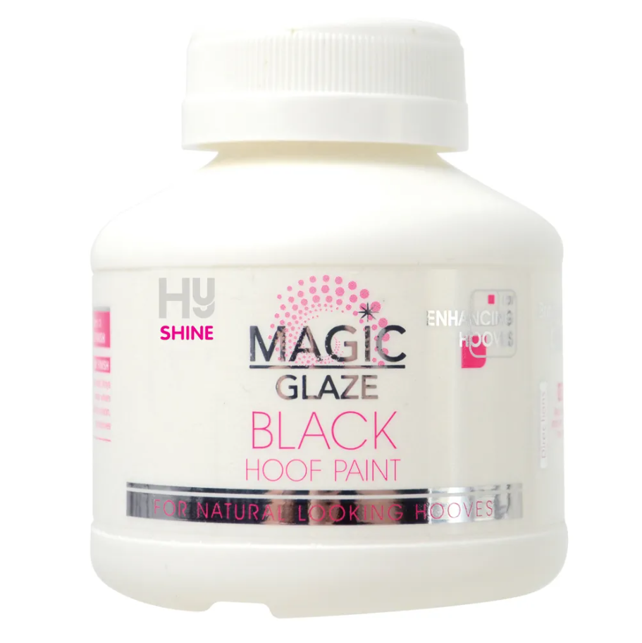 Hy Equestrian Magic Glaze Hoof Paint 250ml (Black or Clear)