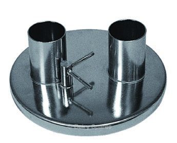 Stainless Steel Receiver Jar Lid Bare 2x51mm Port – 78171