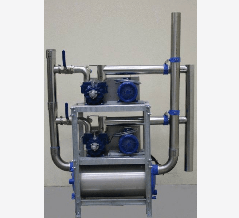 Vacutech Performance Unit incl. 2-DMS Vacuum Pump (Vacuum Pump Pulley Size 200) – 2 x 5.5kW Motor Three Phase (Motor Pulley Size 160) – Belts – Stainless Steel Silencer and Non-Return Valve