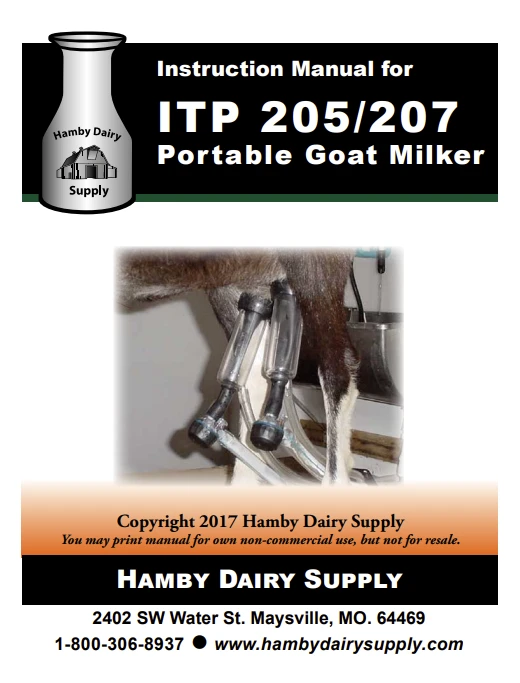 Instruction Manual For Goat Bucket Milker