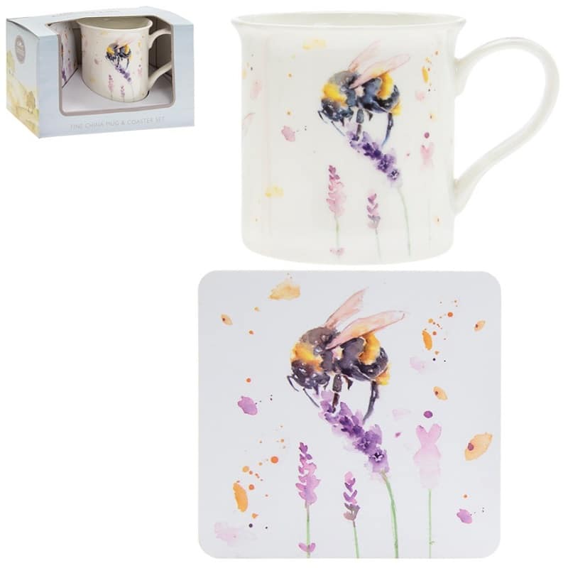 Country Life Bumble Bee Mug & Coaster Set