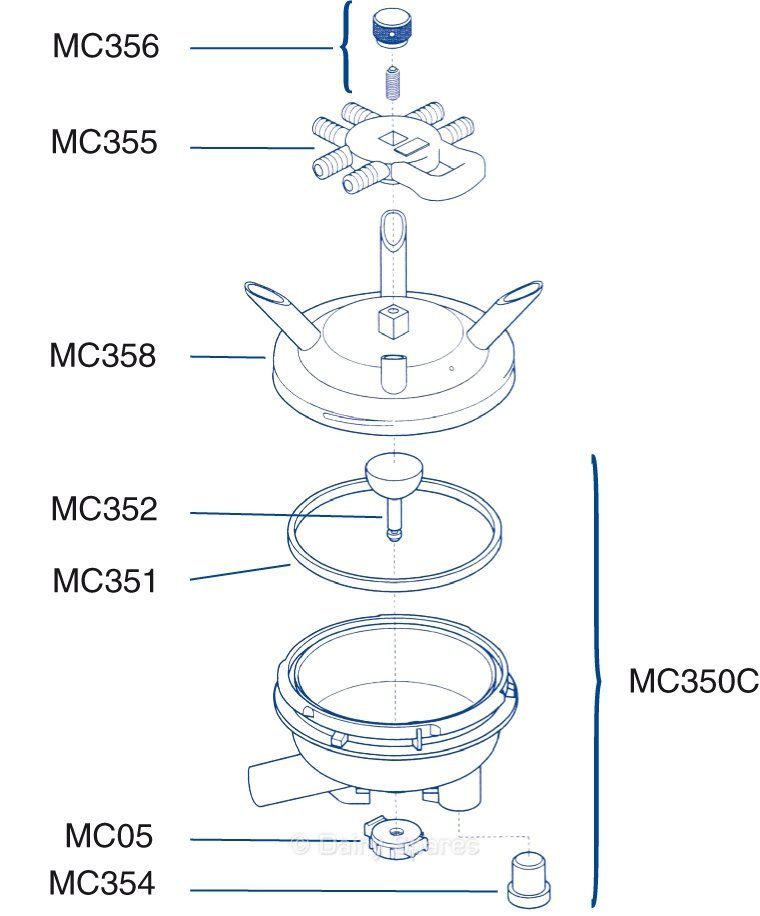 Dairy Spares Milk Claw Bowl c/w Fittings – MC350C MC350C